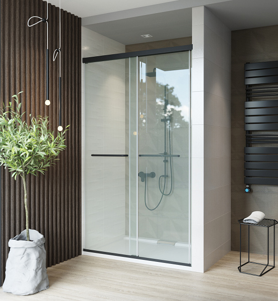 DUALDOOR zuhanyajtó 8mm 120x200cm fekete