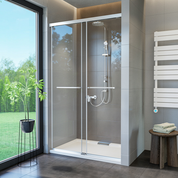 DUALDOOR zuhanyajtó 8mm 140x200cm króm